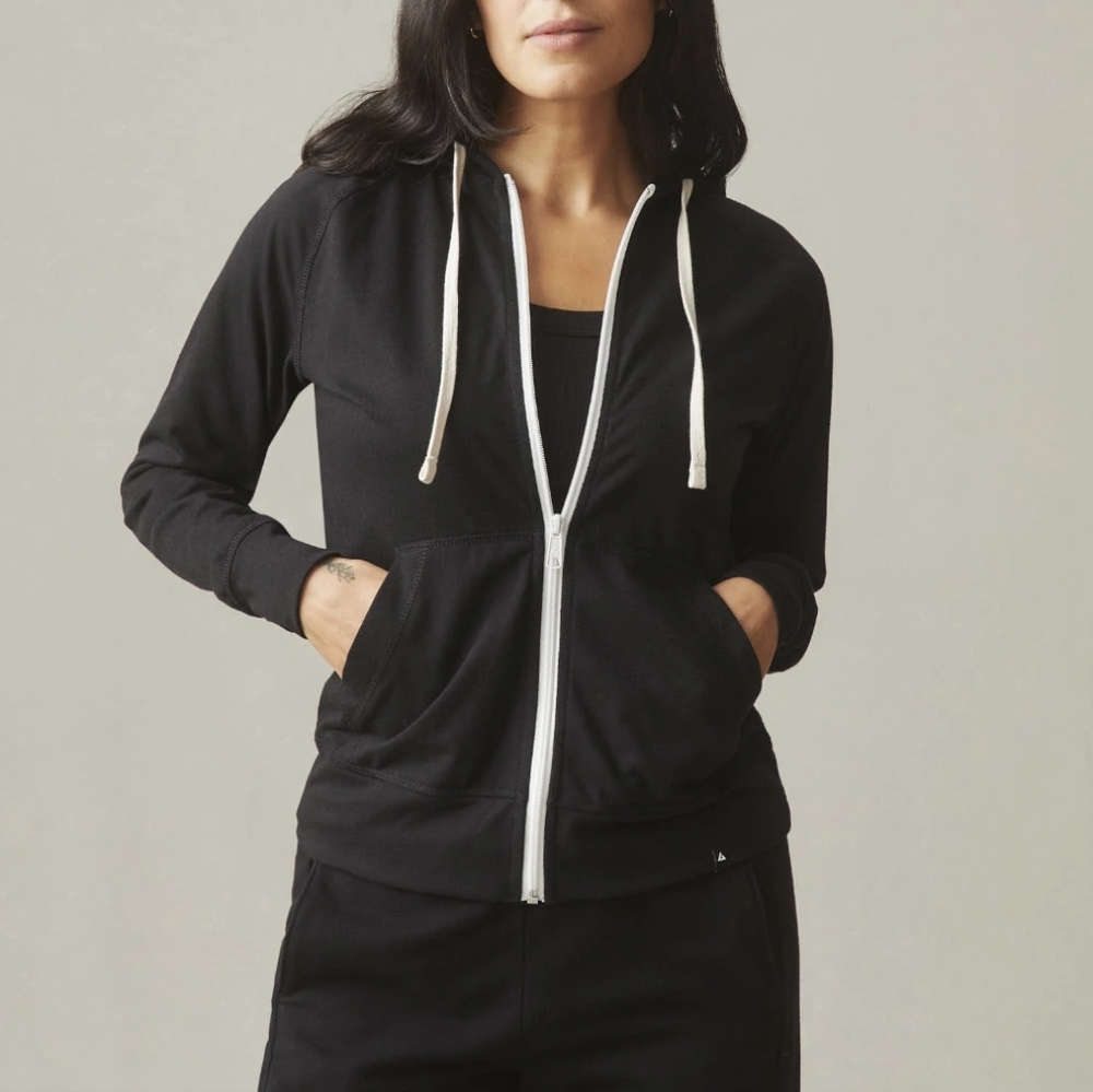 American Giant Women's Black Zip-Up Hoodie Small X Large